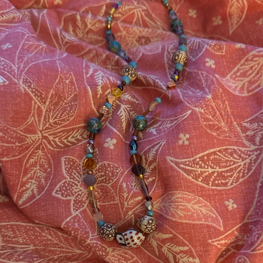 Charming Owl Beaded Necklace - Picture 2 of 5